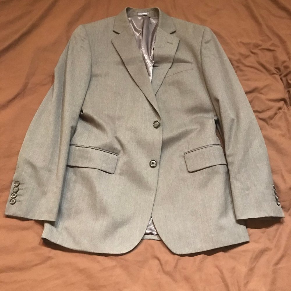 Stafford Travel Slim-Fit Suit Jacket Med Gray
